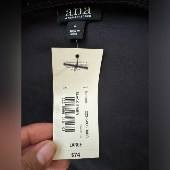 a.n.a. A New Approach Black Velvet Mini Dress Embroidered Long Sleeve, Size L - Picture 10 of 10